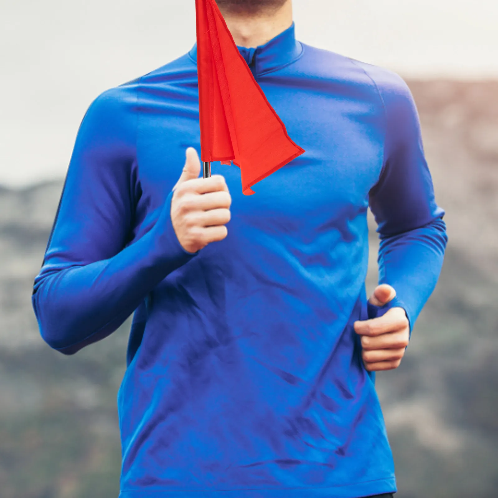 2Pcs Signal Flags Referee Hand Flags Red Design Lightweight Racing Conducting Flag Sports Outdoor Football Traffic Flag
