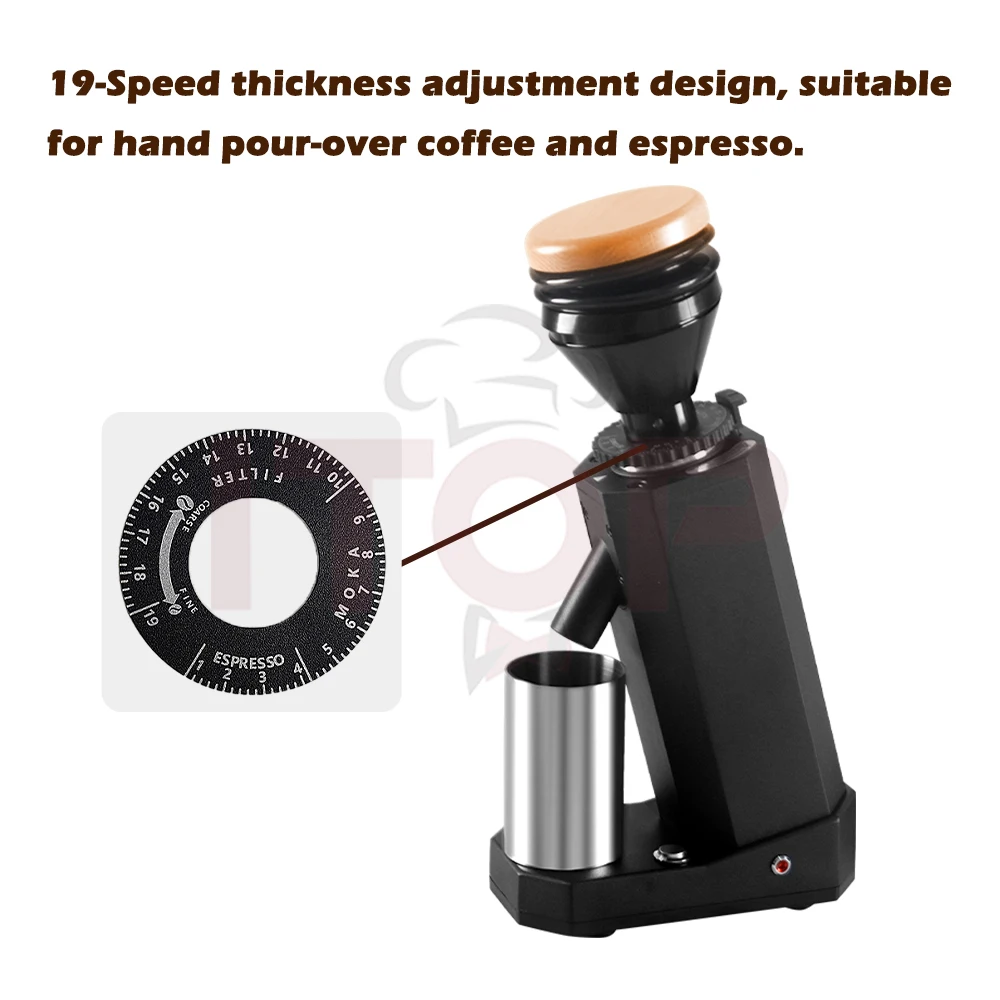 ITOP40 Coffee Grinder Stainless Steel 40mm Conical Burr Aluminum Alloy Blow Hopper and Housing