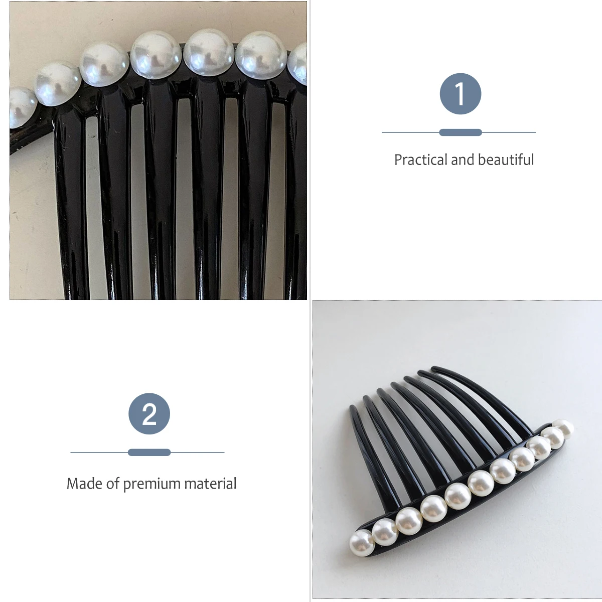

5 Pcs Pearl Hair Comb Set Bridal Combs Rhinestones Side Wedding Abs Accessories Decorative Clips Bride