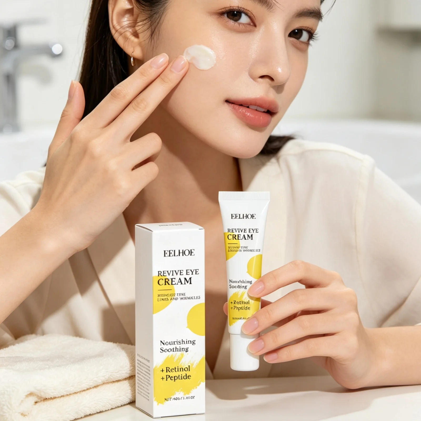 EELHOE Eye Massage Cream Reduce Fine Lines Firming Skin Nourishing Moisturizing Smoothing Brightening Daily Eye Skin Care Cream