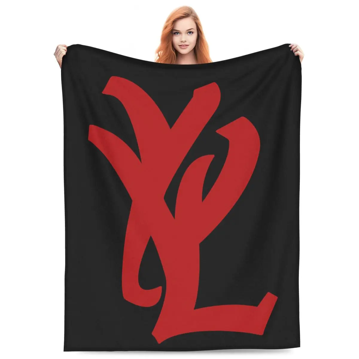 Rapper Playboi Carti YVL Red Logo Blanket Flannel Sofa Throw Blanket Portable for Home Bedroom Throws Bedspread Quilt