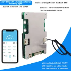 8S Lifepo4 Smart BMS for 29.2V 24V Battery with Bluetooth UART Communication 20A 30A 40A 60A  Current