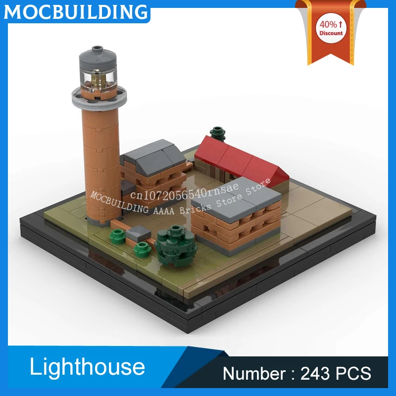 MOC Building Blocks City Iconic Architecture Dunes And Beach Extension For Lighthouse Model Assemble Bricks Toys Display Gifts