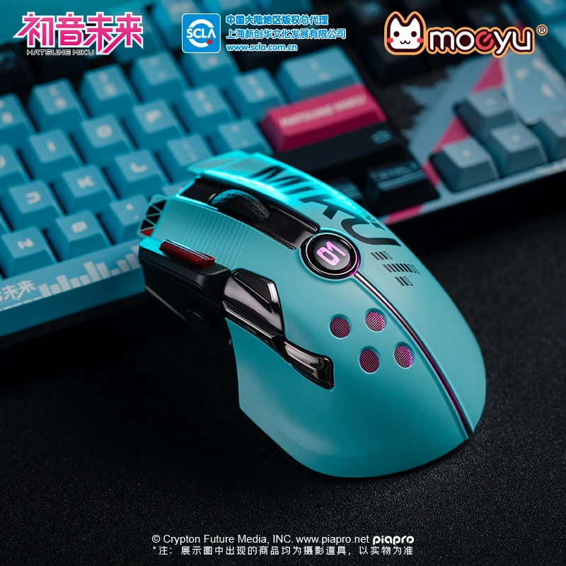 

Moeyu Hatsune Miku Mouse Computer Mice Wireless With USB Receiver Anime Vocaloid Player Wired RGB Gaming Mause For PC Laptop