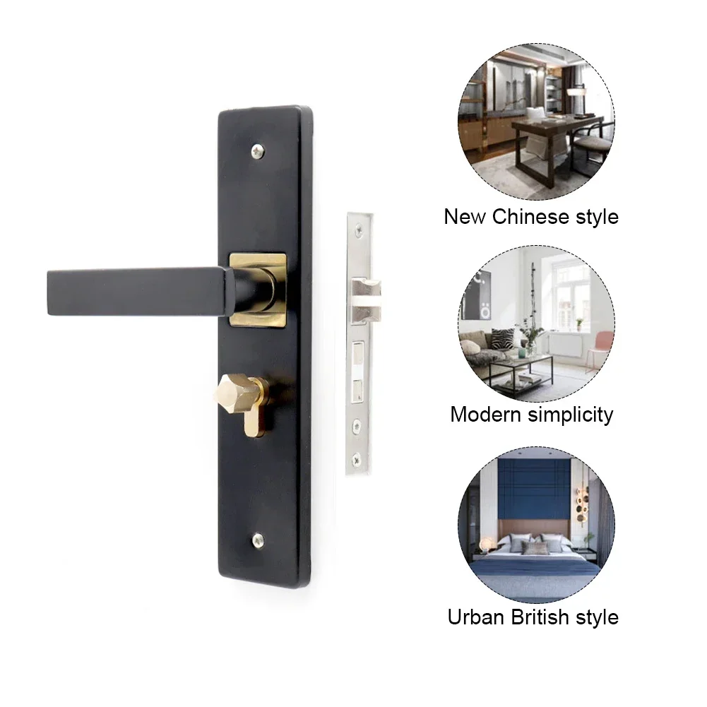 3 Keys Aluminum Silent House Interior Door Lock Key Unlocking for Home Security Door Interior Bedroom Living Room Kitchen