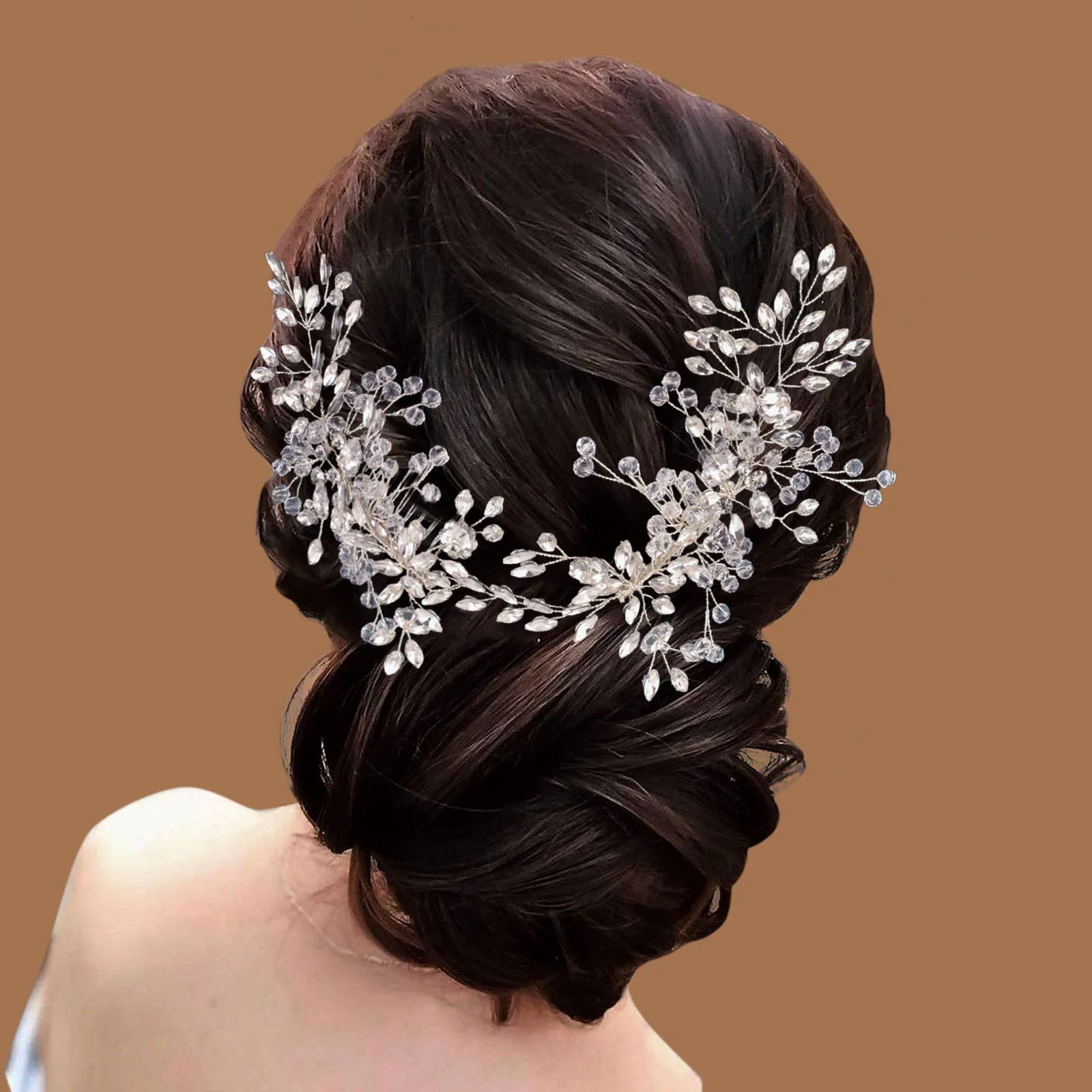 

DZ157 Rhinestone Party Hair Combs Bridal Hair Jewelry Silver Color Ballroom Hairpins Bride Hair Clips Wedding Headdress