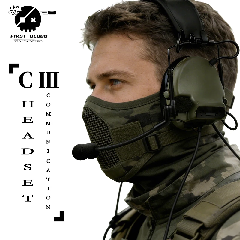tactical-comtac-Ⅲ-headset-for-airsoft-kenwood-u94-ptt-communication-shooting-earphone-outdoor-hunting-no-noise-reduction