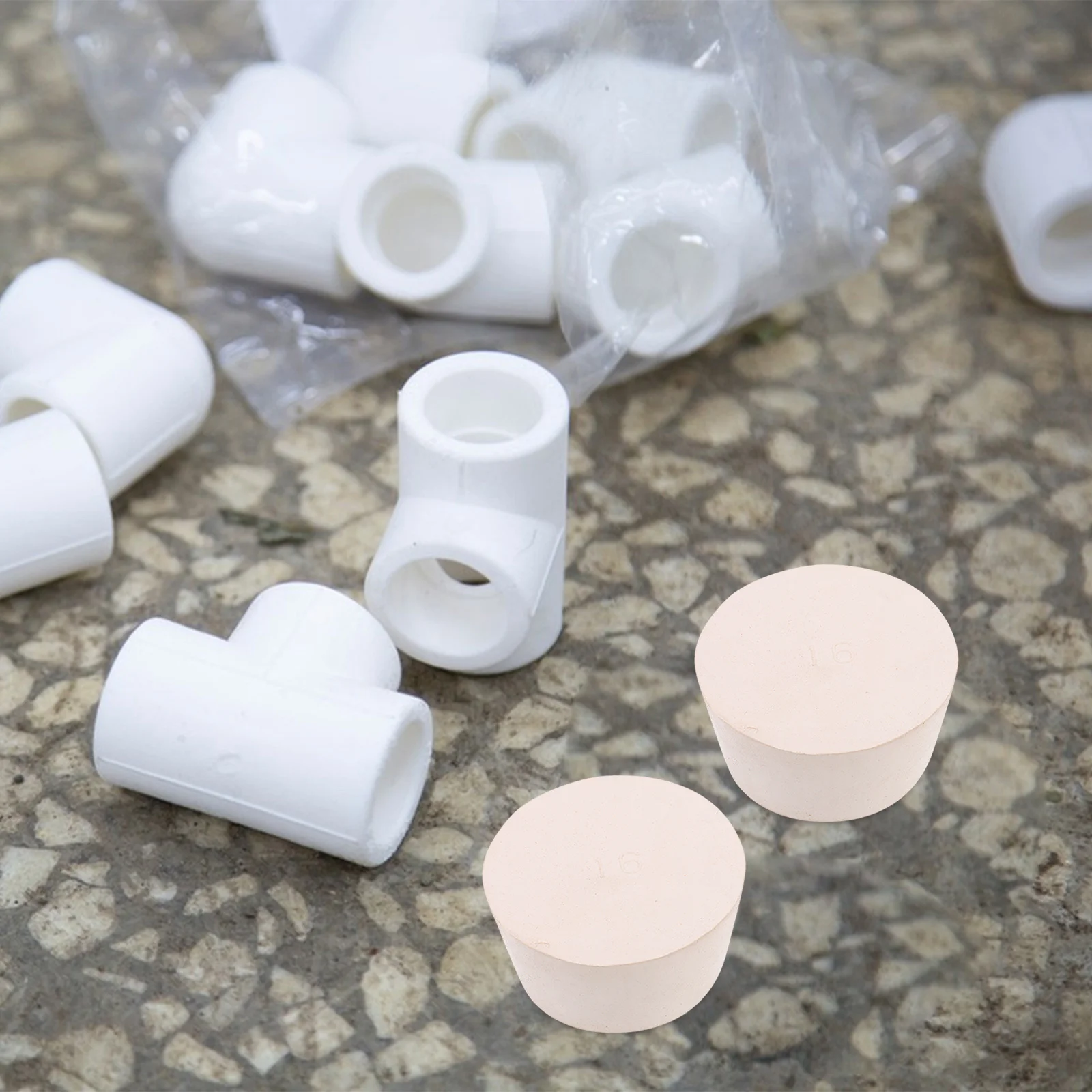 

2 Pcs Rubber Stopper Stoppers Solid Bungs Music Sealing for Test Tube Plug Plugs White