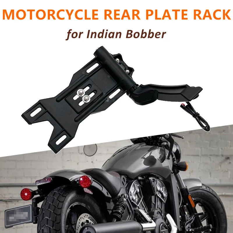 

Tail Motorcycle for Indian Bobber Rear License Side Plate Rack Frame Number Plate Frame Holder Black Brand New