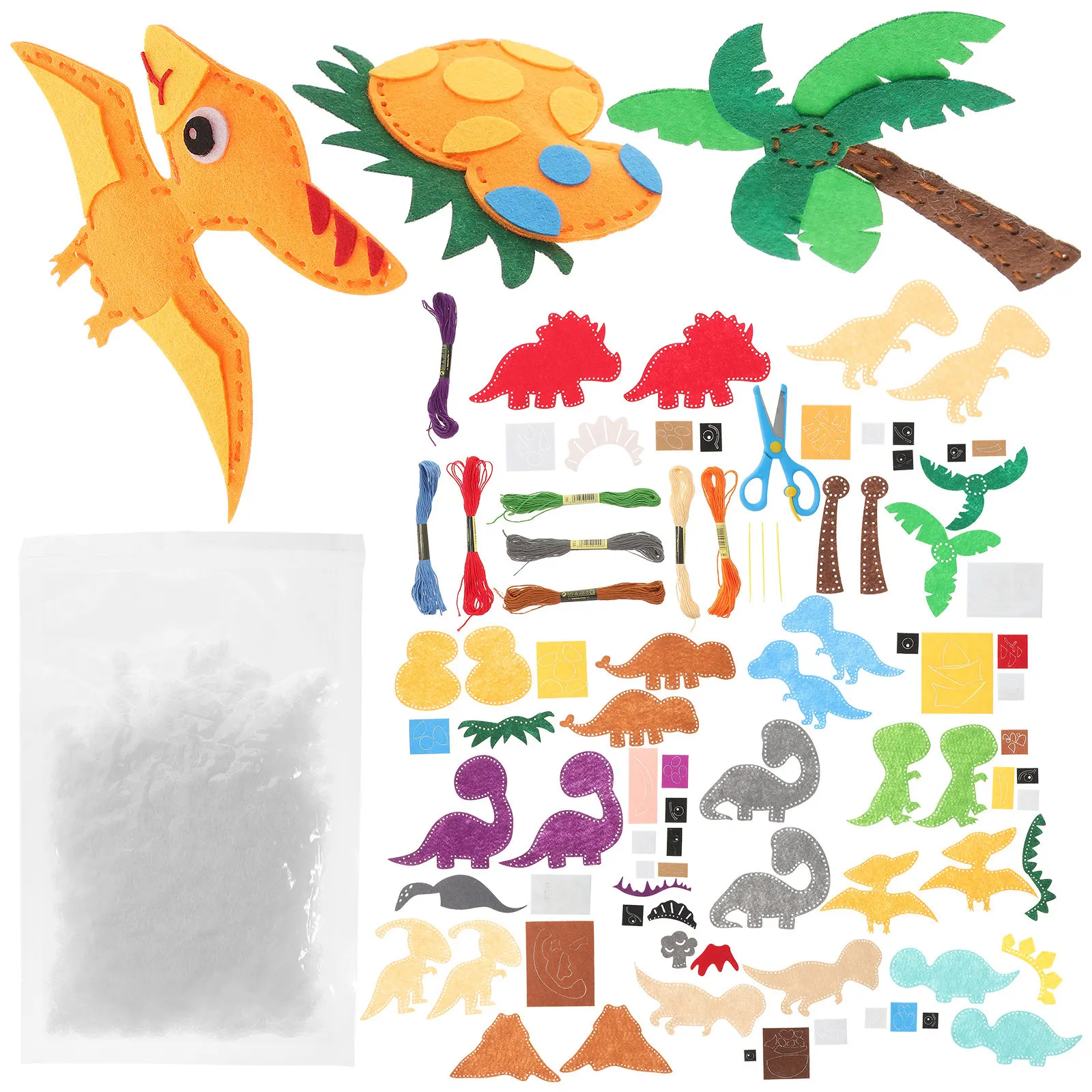 Kids Handcraft Sewing Kits Beginner for The Animal Dinosaur Embroidery Felt Crafts