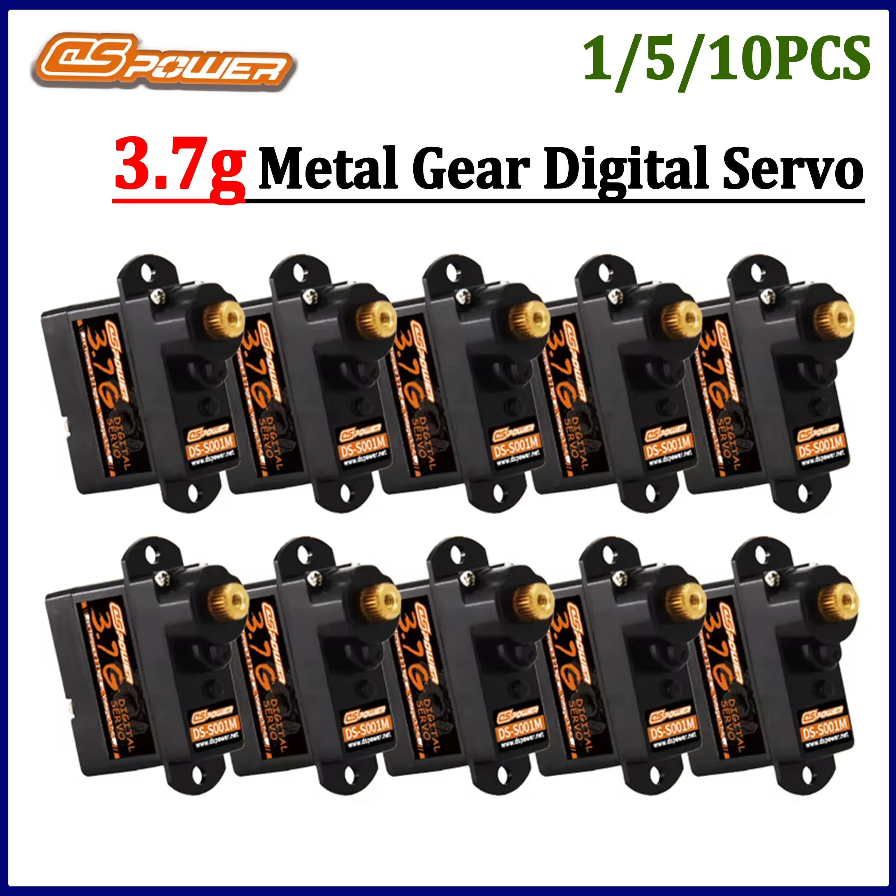 DSpower 3.7g Metal Gear Digital Servo 1.2kgf.cm Torque for RC Car Airplane Fixed-wing Helicopter Plane Drone Robot WLtoys Parts