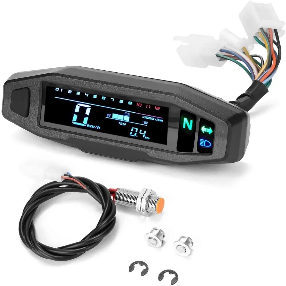 

Waterproof Motorcycle LED Tachometer Turn Signal Light Indicator Adjustable Digital Tacho Hour Meters LED Display