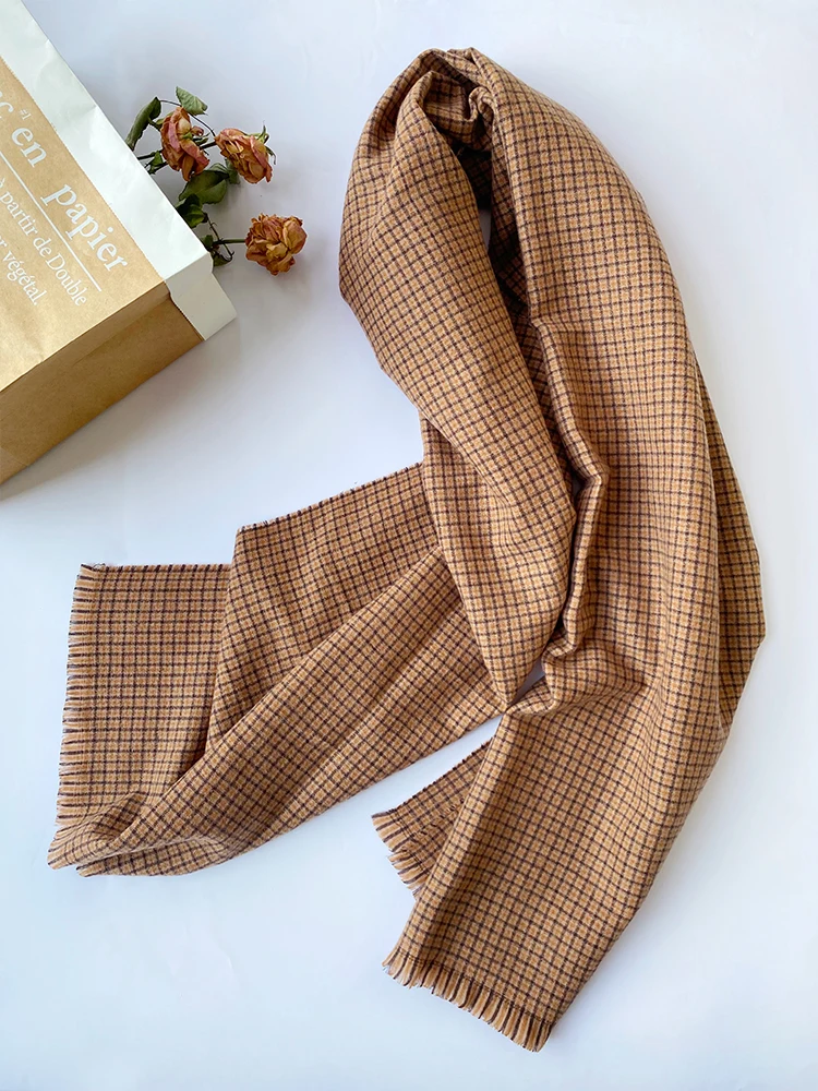 Free Shipping Winter Preppy Vintage Scarf Women Men Imitation Cashmere Plaid Scarves Warm Hijab Mujer Bufandas Stoles Wrap Shawl