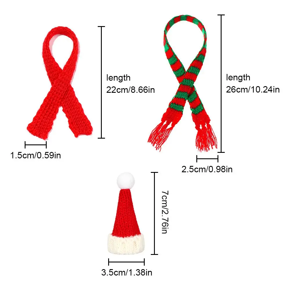 Милая кукла шарф шапка ручной работы мини рождественские шапки вязаные шарфы аксессуары для кукольного домика материал Рождественское украшение детские игрушки подарок