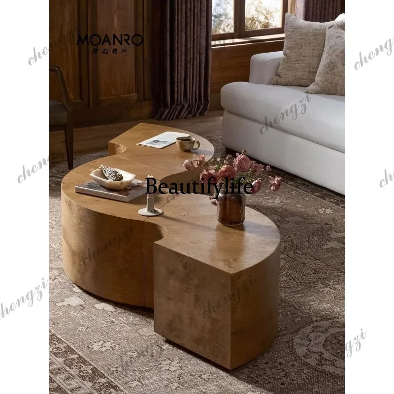 02A Round coffee table designer creative combination household deformable medieval tree tumor coffee table