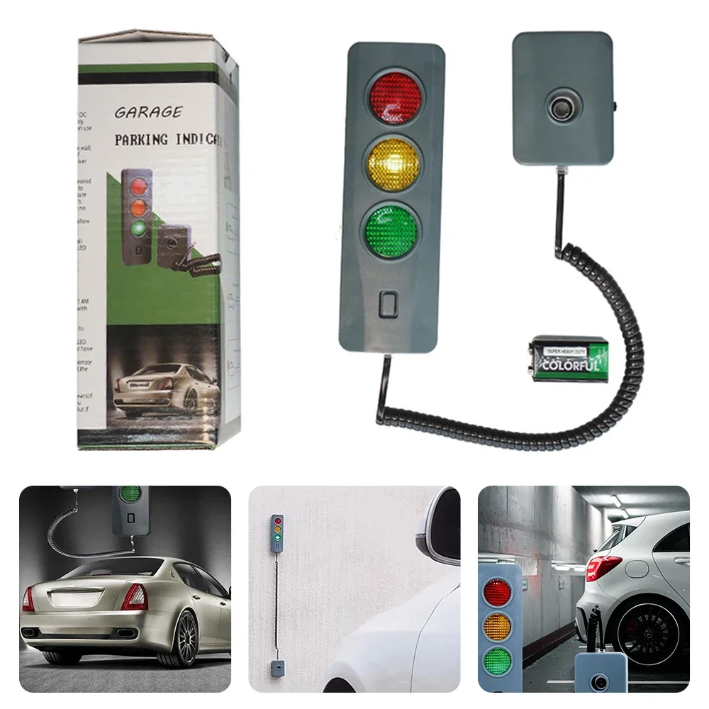 Collision Warning Device Garage Safe Light Anti Collision Auto Parking System with Three Colors Light Adjustable Battery Operate