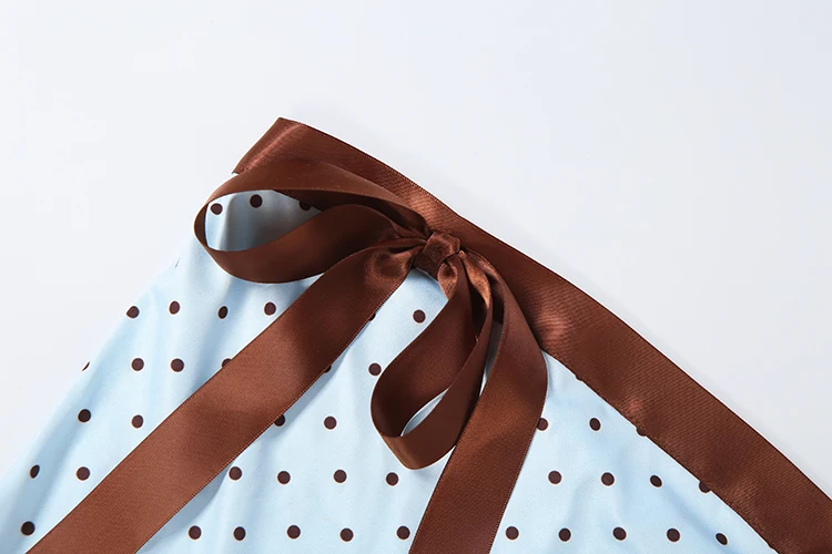 Weird Puss Bow Dekorations-Minikleid für Damen, Polka-Dot-Print, Wickel-Design, rückenfrei, Spitzenkante am Saum, Geburtstagsparty, elegantes Bodycon-Kleid – Detail 7