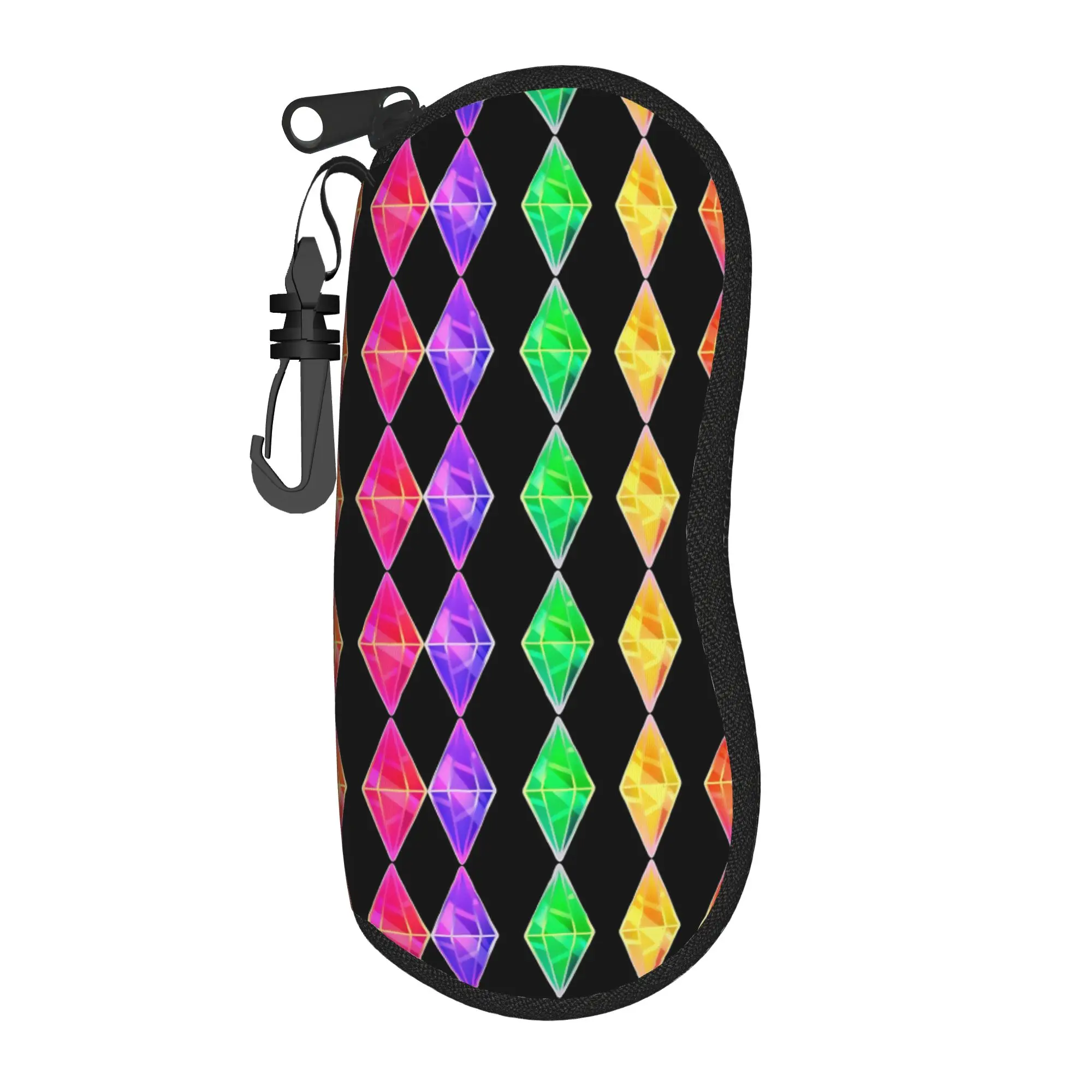 Colors Plumbob Sims 4  Glasses Case  Custom Sunglasses Case Retro Pocket Eyeglass Cases Cover Men Women Eyewear Organizer