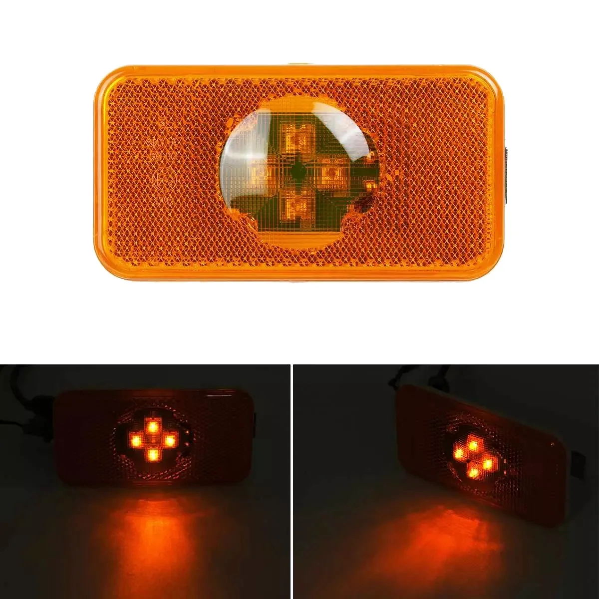 24V Car Truck LED Side Marker Light Amber Indicator Lamp 4 LED for Volvo Trucks FM/FH