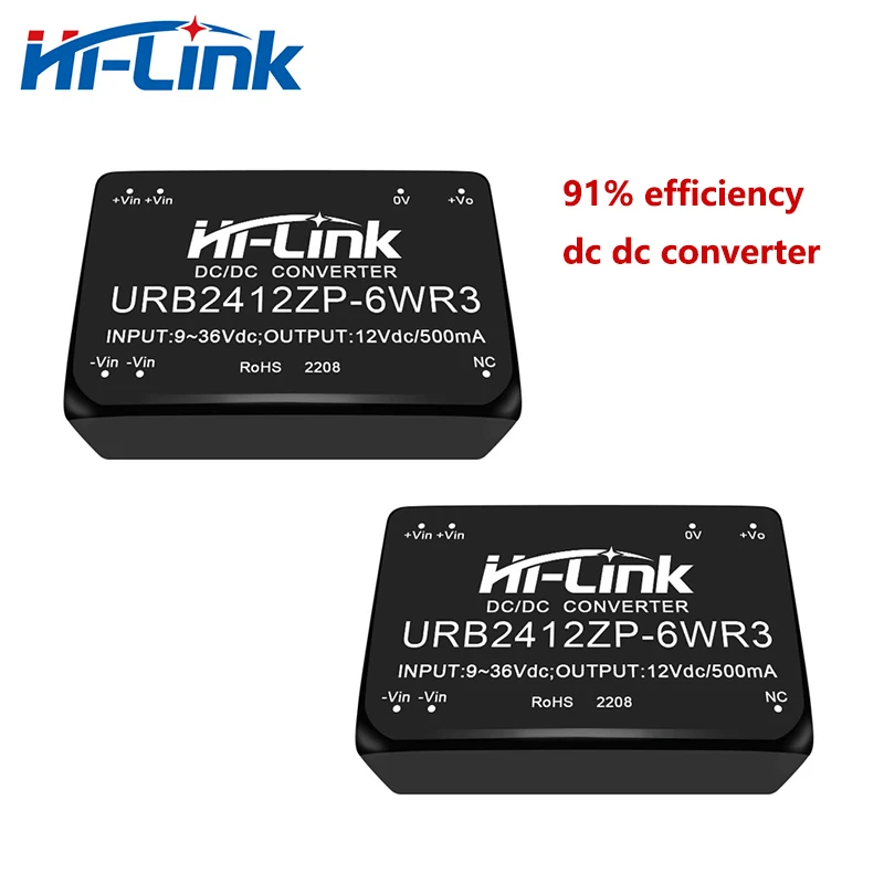 Hi-Link 10pcs/lot URB2412ZP-6WR3 6W 24V to 12V 0.5A DC DC Converter Isolated Power Supply Intelligent Module Smart Home