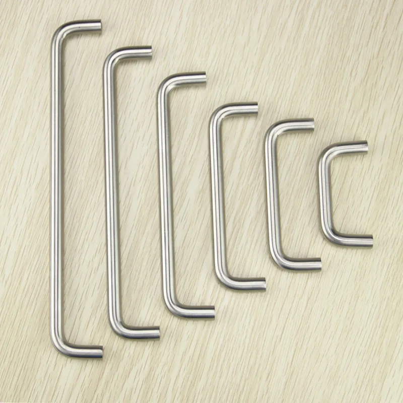 Solid wardrobe door, cabinet handle, drawer handle, 304 stainless steel U-shaped double curved handle