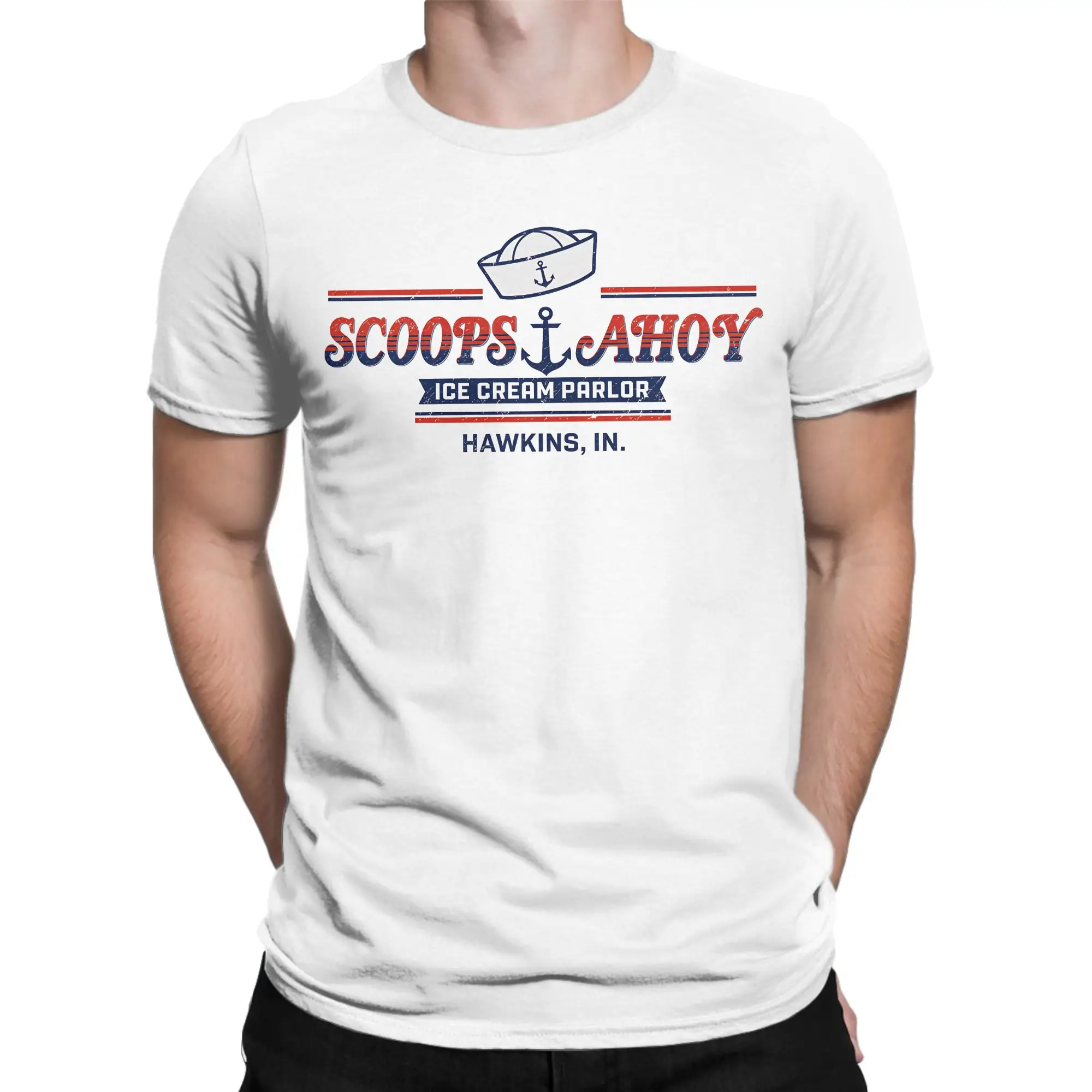 Men Scoops Ahoy Ice Cream Mascot T Shirts  Cotton Tops Funny Short Sleeve Crew Neck Tee Shirt 4XL 5XL T-Shirts