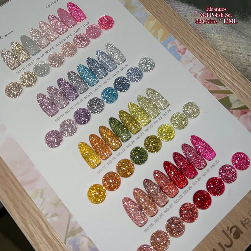 YuuJa 32 Colors Sparkle Glitte - Color Checker Card ulasan dan harga
