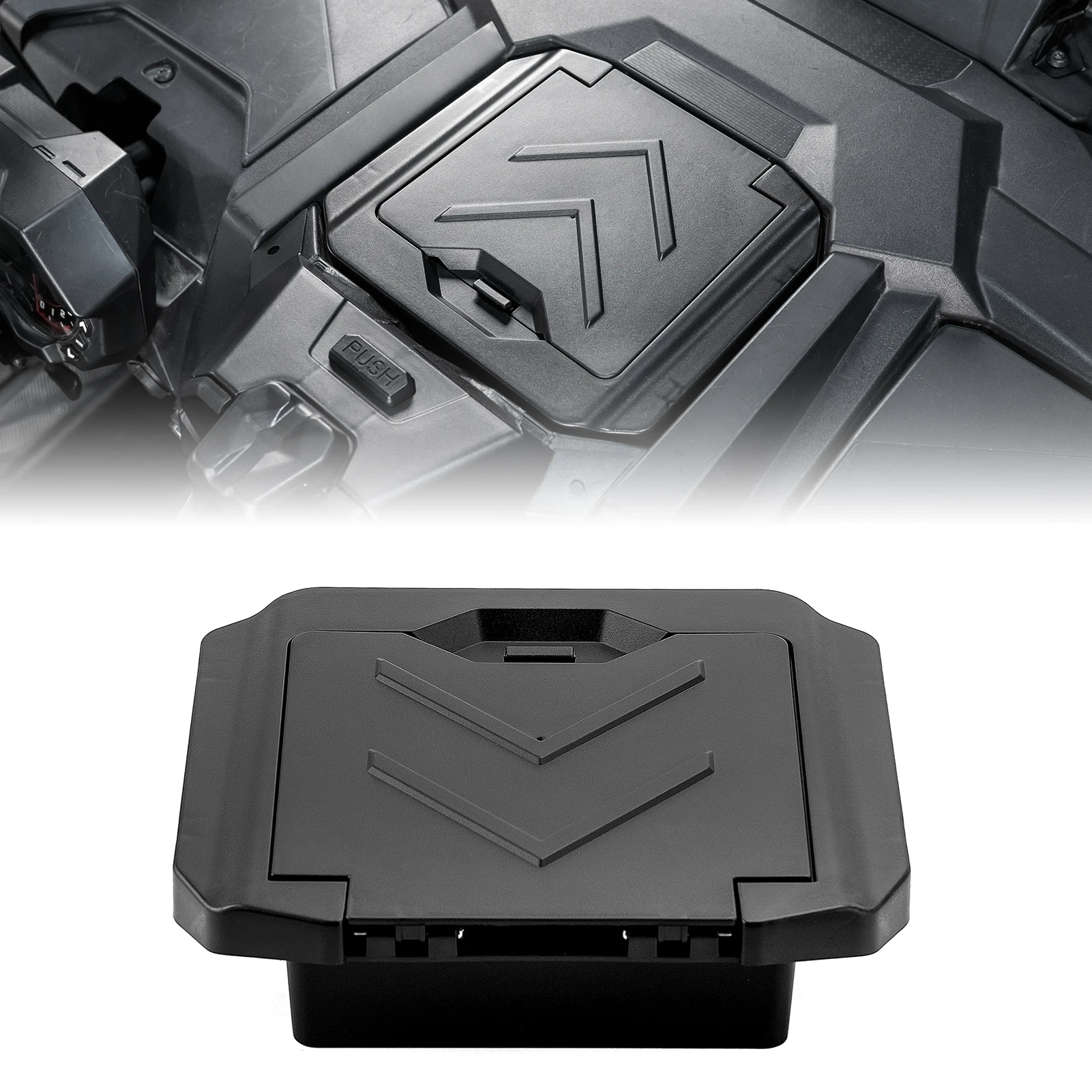 

UTV Center Console Dash Storage Box Organizer Water-Resistant Flip Lid HDPE for Polaris RZR Pro XP Turbo R Pro R 2020-2024