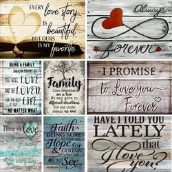 Diamond Painting Kit for Adults Diamond Art Family Words 5D DIY Full Drill Cross Stitch Embroidery Retro Craft Living Room Decor