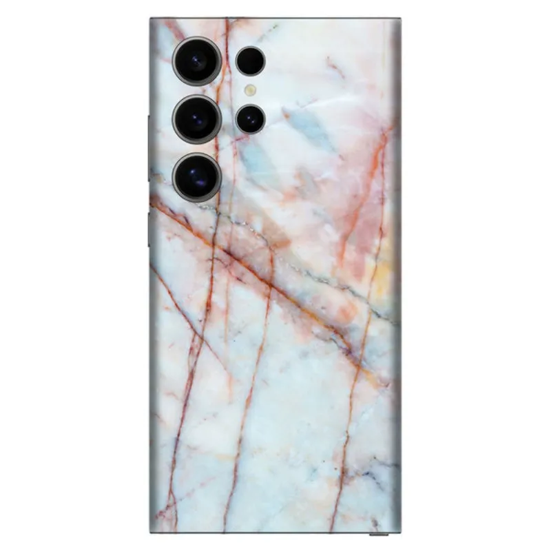 For Samsung Galaxy S24 S23 S22 Ultra Plus Decal Skin Marble Cracked Back Screen Protector Cover Aesthetic Sticker