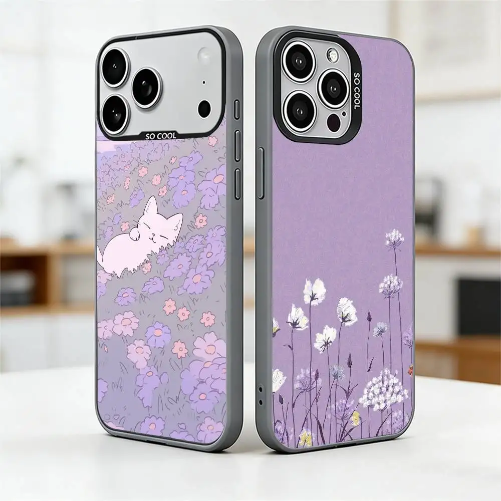 

Lavender Phone Case For iPhone 17,16,15,14,13,12,11 Plus,Pro Max,XS,Colorful Silver Black Cover