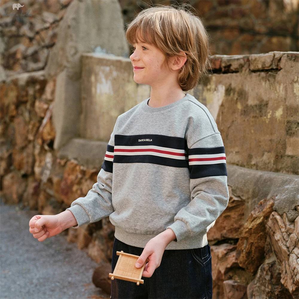 Dave Bella Boys Long Sleeve Sweatshirt Tops Kids Printed Autumn Spring Tops Cotton Casual Outdoor Clothes DK1261045