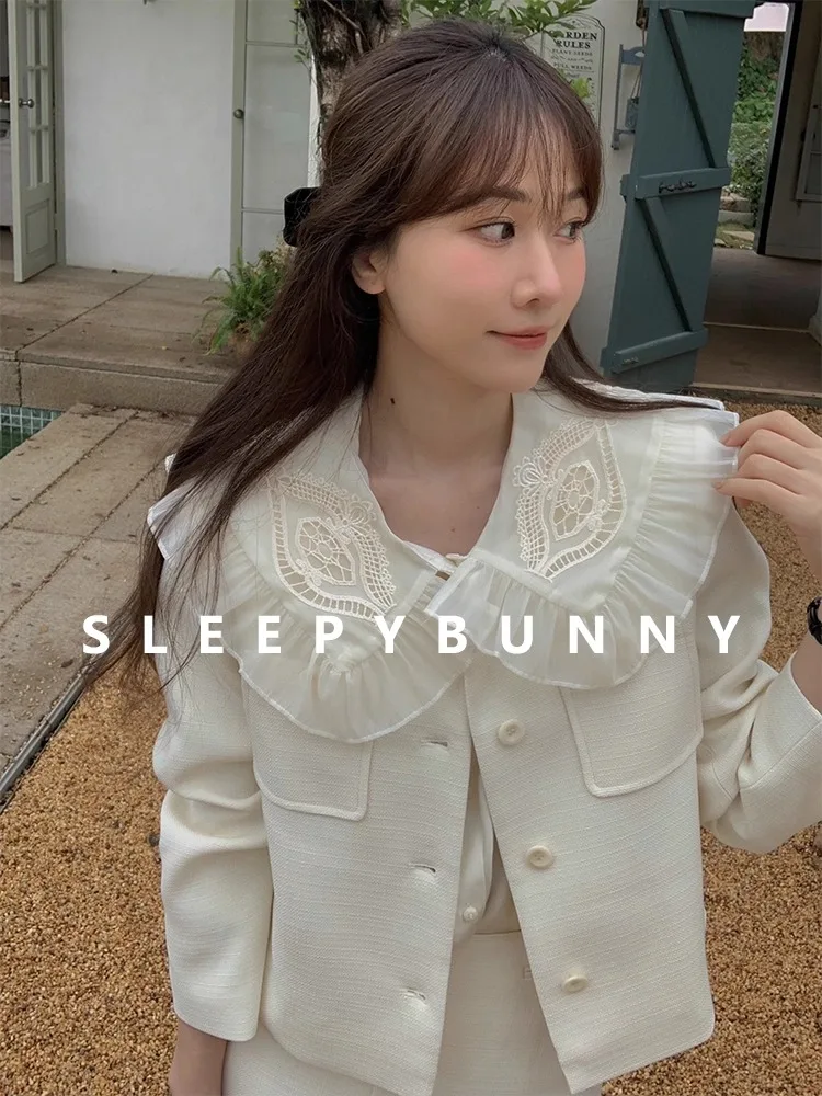 

Elegant Minimalist Short Jacket and A-Line Skirt Set Women Chic Korean Office Wear Suit Stylish Two Piece Outfit Spring Autumn