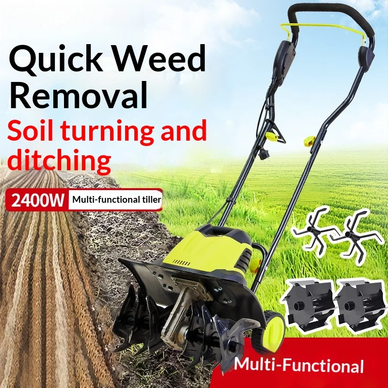 

Electric Scarifier Micro Tiller Small Cultivator Household Soil Plowing Tool Digging Hole, Orchard Cultivation, Agricultural Use