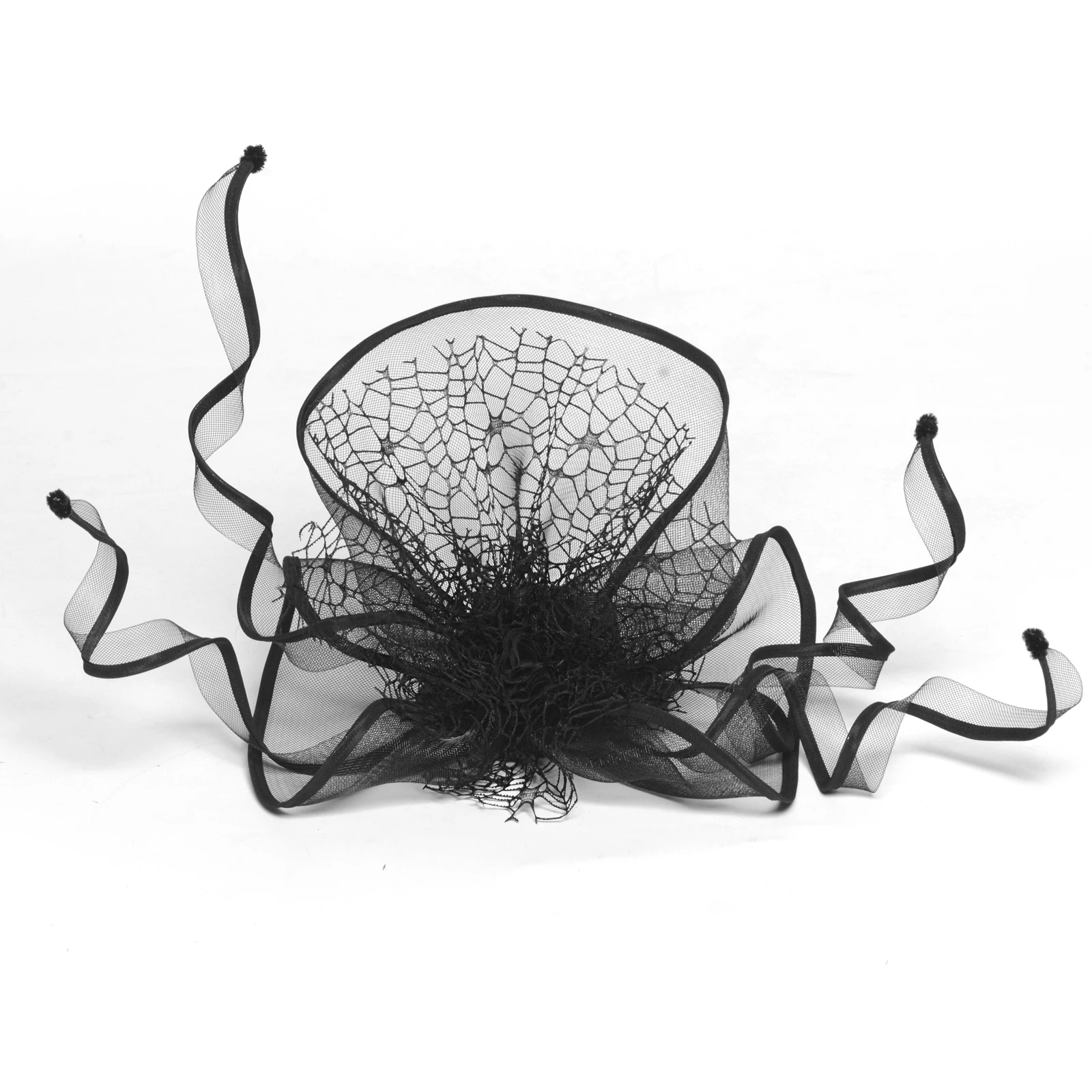 Black Handmade Fascinators Hat Hair clip Accessories For Women Lady Fancy Dress Cocktail Wedding Party Church Headpiece