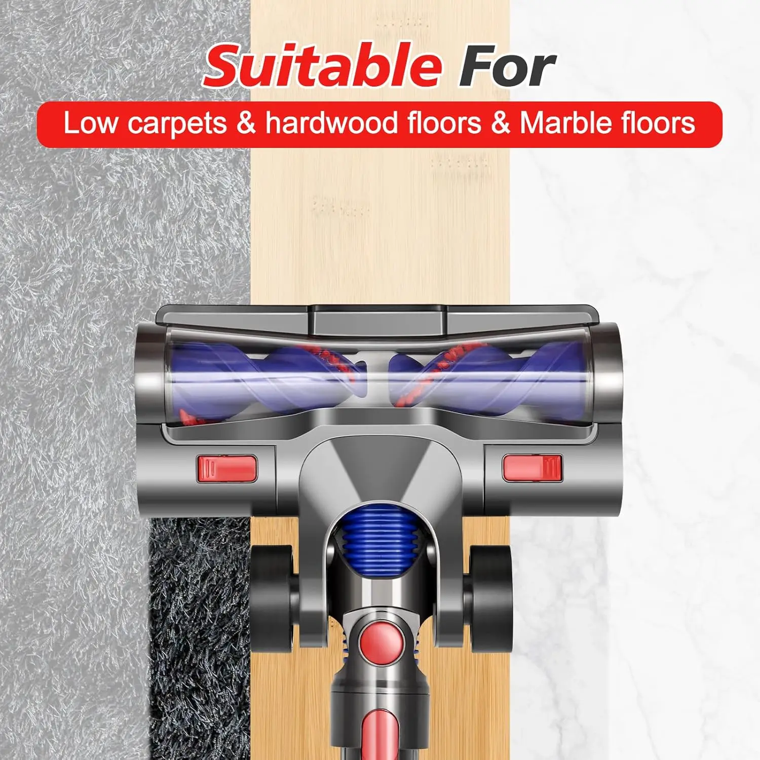 ل دايسون V8 V7 V10 V11 V15 المكانس الكهربائية مع بكرات كبيرة مرنة مع المصابيح الأمامية LED فرشاة نظافة رئيس استبدال أجزاء