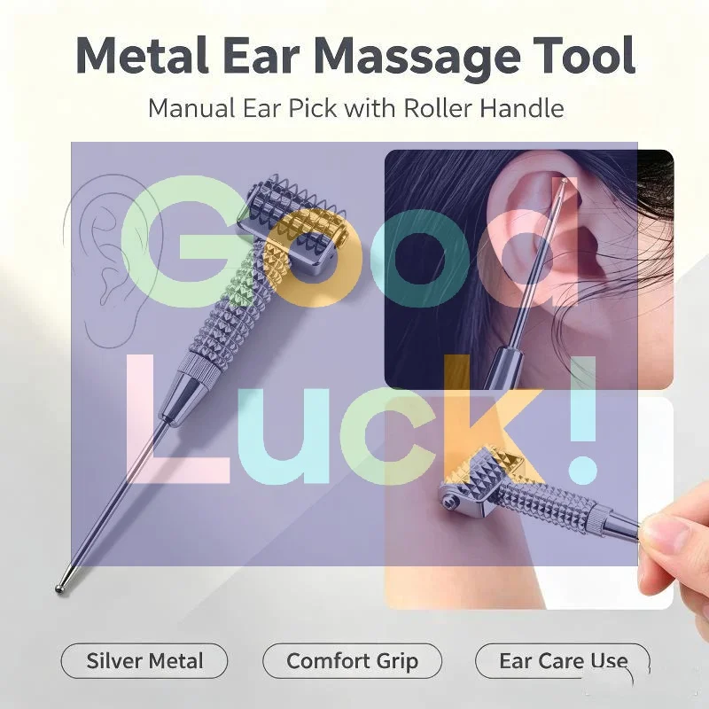 【WA】Multifunction Face Roller Painless Micropin Skincare Manual Neck Massage Roller Ear Acupoints Probe Beauty Tool