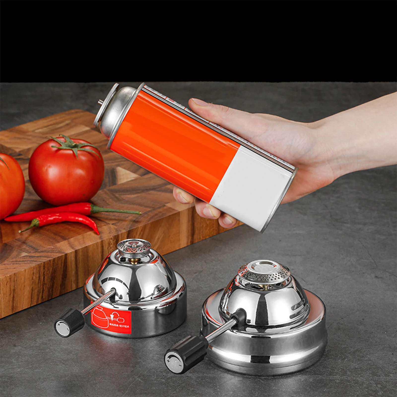 Butane Mini Burner Portable Gas Burner Inflatable Coffee Brewing Stove with Gas Valve Pipe Butane for Trekking Hiking and Picnic