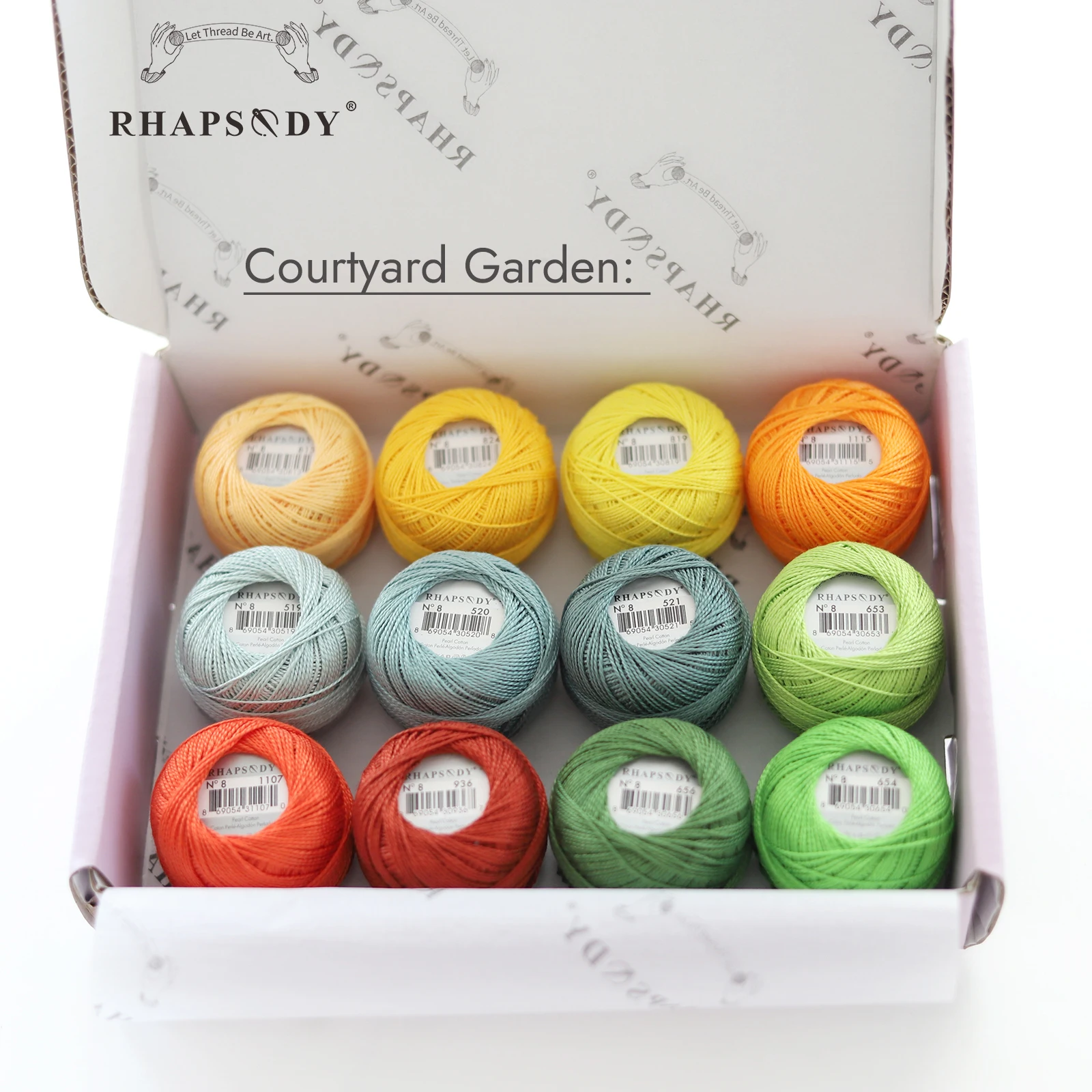 Rhapsody Größe 8, Häkelfaden, doppelt merzerisiert, lange Stapel, ägyptische Baumwolle, Perle, 12 verschiedene Farben, Set 43 Yards, 5 Gramm Kugel – Detail 18