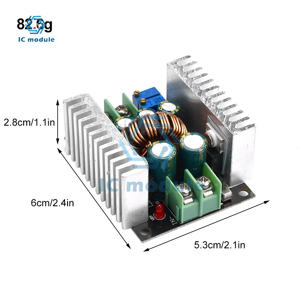 300W 20A DC Step-down Conversion Module Current Adjustable Stepdown Module LED Driver Heatsink Short Circuit Protection Module