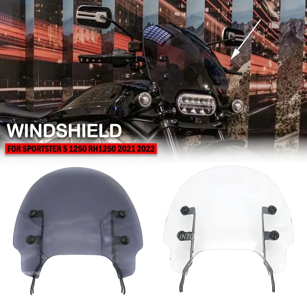 RH1250 2021 2022 Motorcycle Quick-Release Clamps Windscreen Windshield Wind Deflector Screen For Sportster S 1250 1250S RH 1250