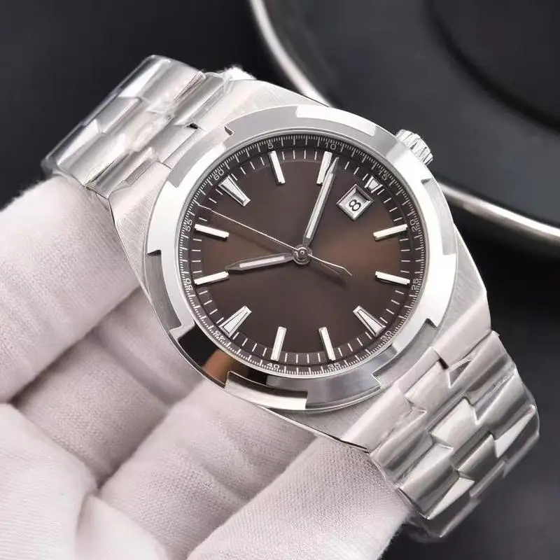 ساعات آلية أوتوماتيكية فاخرة للرجال مقاس 41 ملم من الفولاذ المقاوم للصدأ وزجاج الياقوت مع ساعات التاريخ للرجال