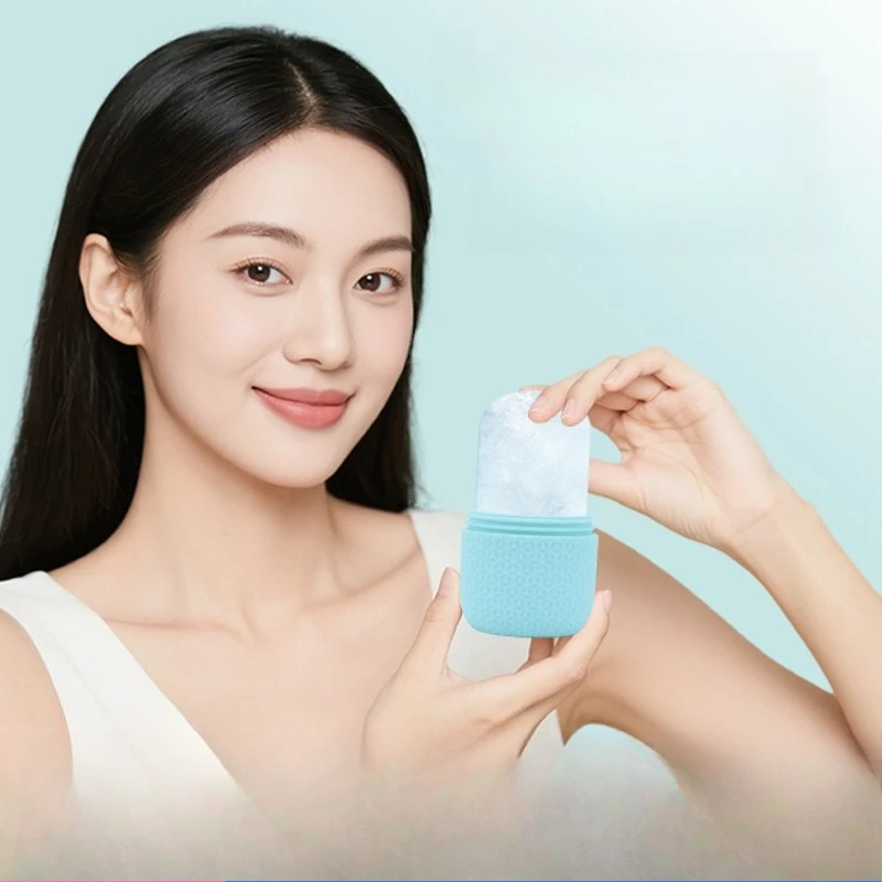 

Лоток для кубиков льда для лица, массажный и успокаивающий инструмент для ухода за лицом, удобный для путешествий портативный силиконовый лоток для кубиков льда для лица