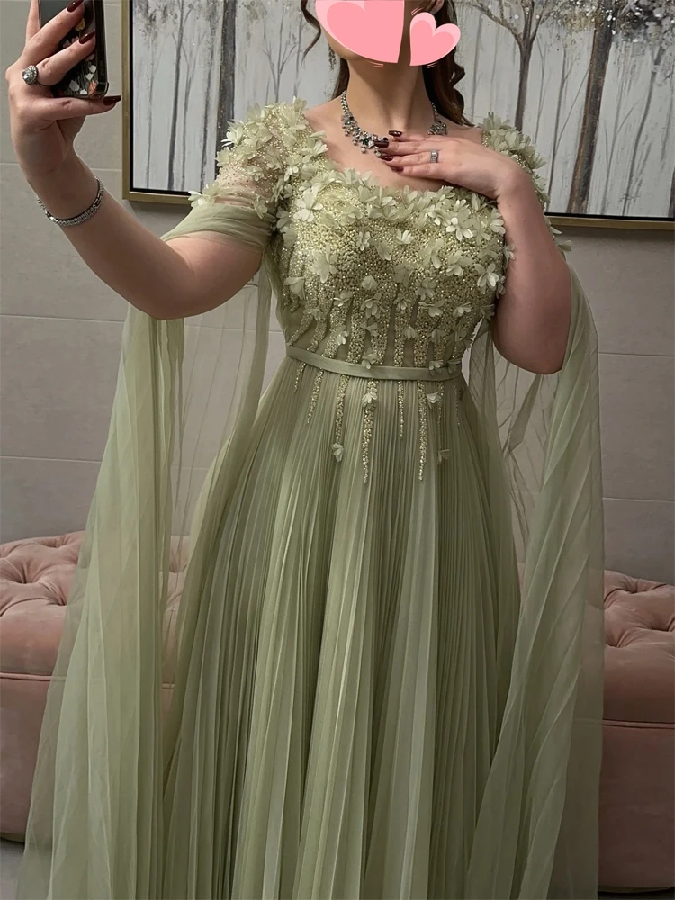 

Изысканные формальные классические шифоновые плиссированные аппликации по индивидуальному заказу, шарики с квадратным вырезом, длинные платья, платья для выпускного вечера в стиле ретро