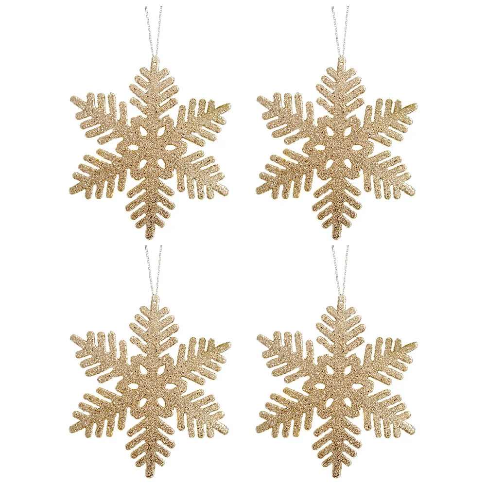 

4Pcs Christmas Snowflake Hanging Decor Sturdy Xmas Tree Ornaments Party Photo Props Home Garden Decor Christmas Tree Ornaments