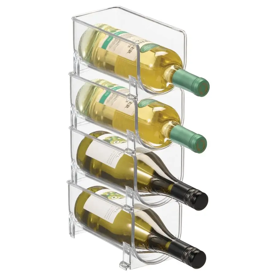 

Stackable Bottle Holder for Water or Wine Bottles Set of 4 Clear