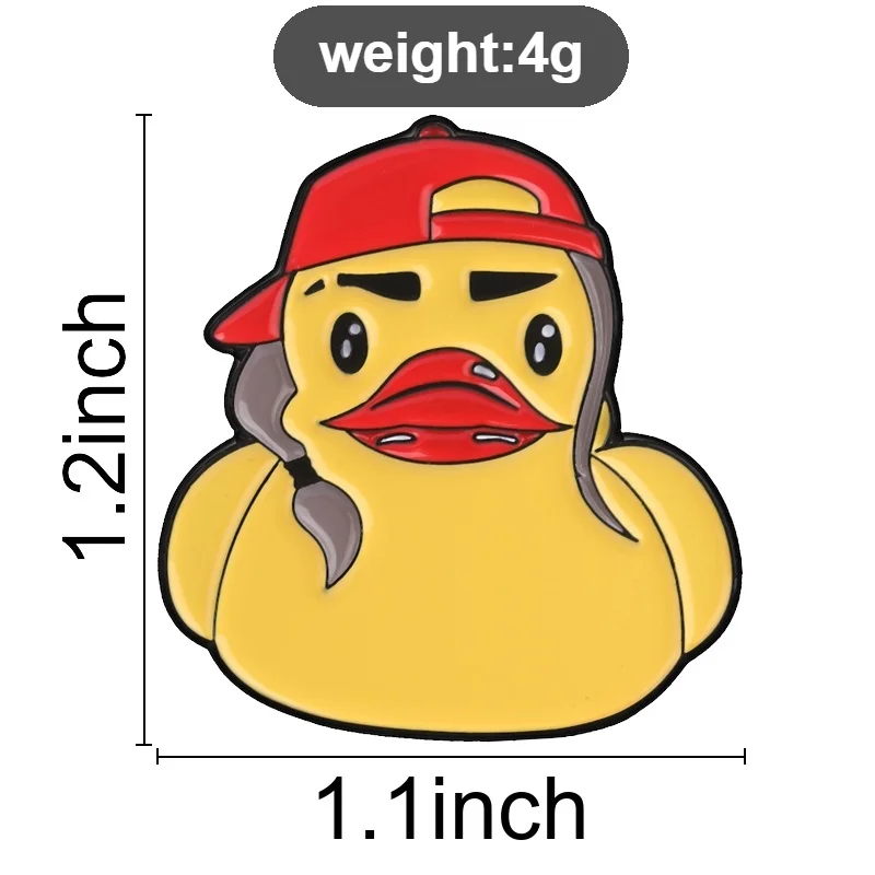 Cartoon-Katze Gummi-Ente Abzeichen „Messy Brain“-Charakter Emaille-Pins Lustige Niedliche Tier-Broschen Hip-Hop-Deko-Accessoires Geschenke – Detail 7