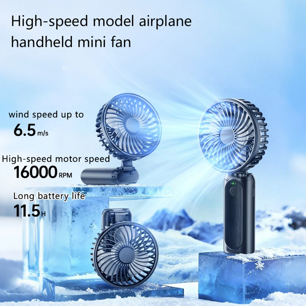 Outdoor Handheld Fan, Small Mini Fan, Foldable, Portable, Hanging on Neck, Speed, USB Rechargeable, 3600mAh Handheld ﻿