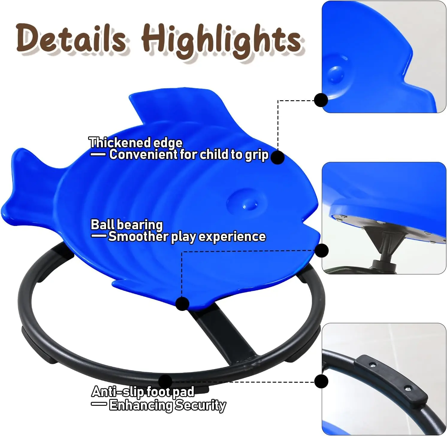 Prodotti sensoriali sedia girevole per bambini per bambini autistici sedia da Spinning sensoriale sedile girevole sensoriale Indoor/Outdoor-migliora l'equilibrio e