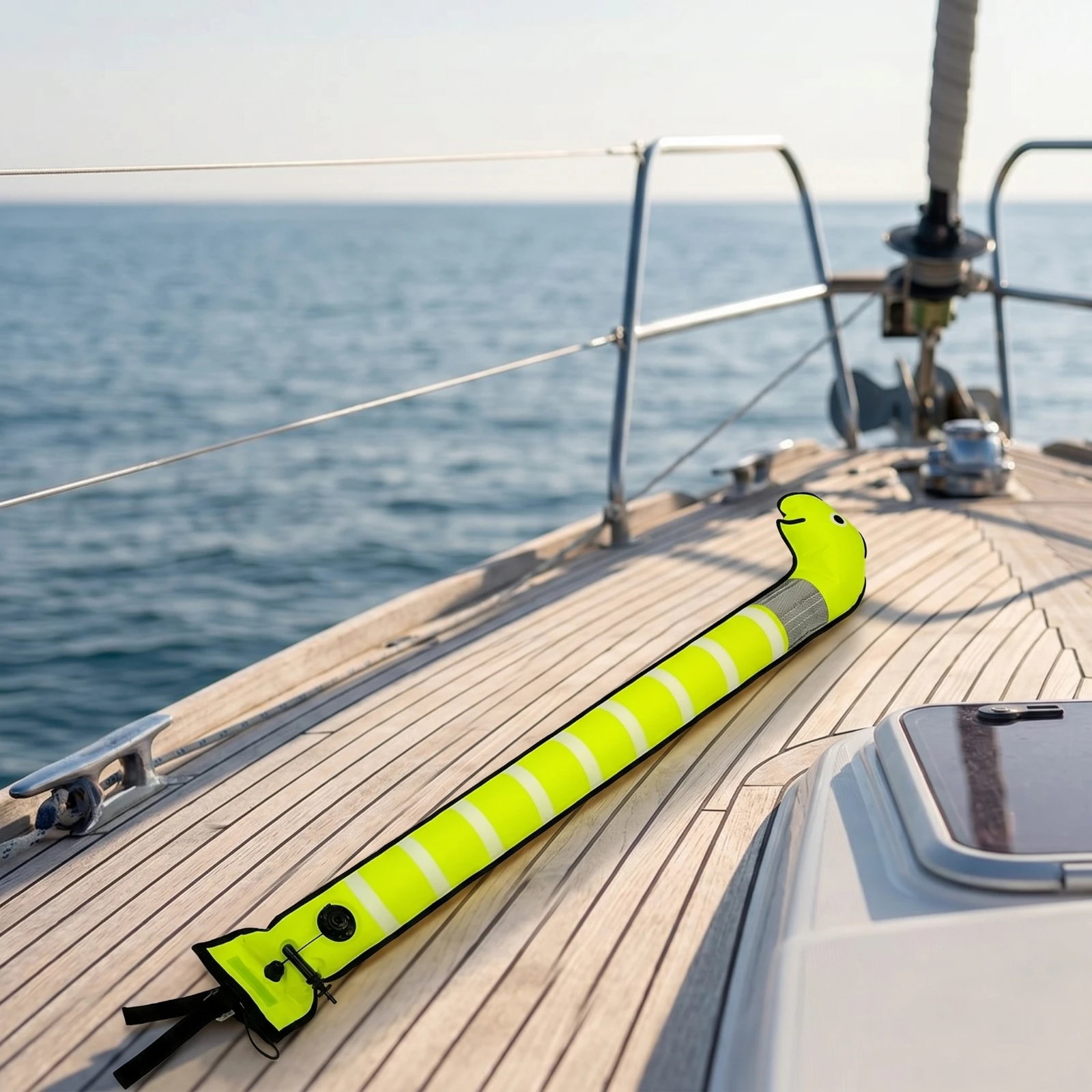 Dive Buoy with Strap High Visibility Surface Marker Buoy Inflatable Dive Marker Reflective Safety Sausage Space-Saving